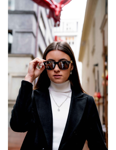 Unisex sluneční brýle z pšeničné slámy a bambusu